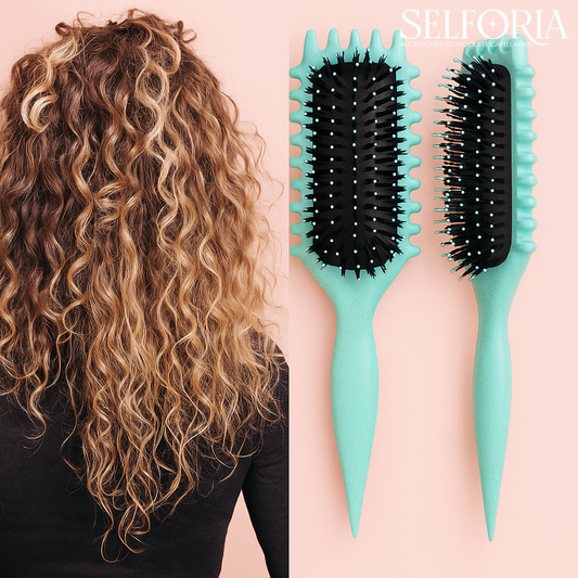 Brosse Définisseur de Boucles 2-en-1 - Démêle & Met en Forme les Boucles
